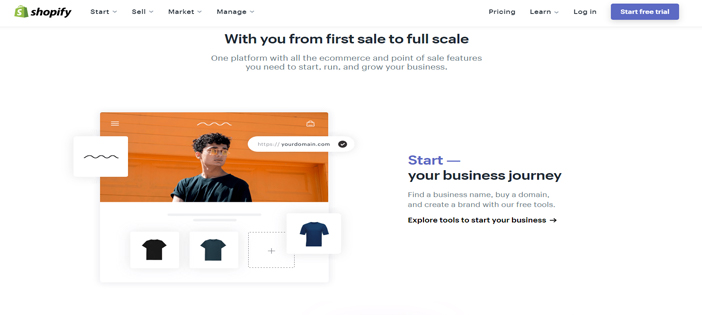 shopify homepage